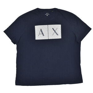Armani Exchange Men's Navy Blue A|X T-Shirt Regular Size XXL Short Sleeve